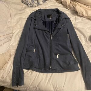 Kut from the Kloth Blue soft faux suede Leather Moto Jacket